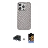 MARSİLYAN™- iPhone 15 Pro Max Kılıf Vadi Özel Seri - Siyah Buffer Hayalet Cam Ekran Koruyucu + Raze Metal Kamera Lens - LT