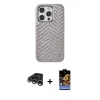 MARSİLYAN™- iPhone 15 Pro Max Kılıf Vadi Özel Seri - Siyah Buffer Hayalet Cam Ekran Koruyucu + Raze Metal Kamera Lens - GS