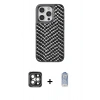 MARSİLYAN™- iPhone 15 Pro Max Kılıf Vadi Özel Seri - Siyah Joko Magic 5D Cam + PVD Metal Kamera Lens - GI
