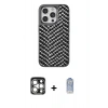 MARSİLYAN™- iPhone 15 Pro Max Kılıf Vadi Özel Seri - Siyah Joko Magic 5D Cam + PVD Metal Kamera Lens - GS
