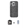 MARSİLYAN™- iPhone 15 Pro Max Kılıf Vadi Özel Seri - Siyah Joko Magic 5D Cam + PVD Metal Kamera Lens - TU