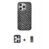 MARSİLYAN™- iPhone 15 Pro Max Kılıf Vadi Özel Seri - Siyah Joko Magic 5D Hayalet Cam + PVD Metal Kamera Lens - GS