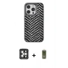 MARSİLYAN™- iPhone 15 Pro Max Kılıf Vadi Özel Seri - Siyah Joko Magic 5D Hayalet Cam + PVD Metal Kamera Lens - GI