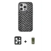 MARSİLYAN™- iPhone 15 Pro Max Kılıf Vadi Özel Seri - Siyah Joko Magic 5D Hayalet Cam + PVD Metal Kamera Lens - LT