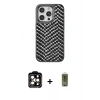 MARSİLYAN™- iPhone 15 Pro Max Kılıf Vadi Özel Seri - Siyah Joko Magic 5D Hayalet Cam + PVD Metal Kamera Lens - TU