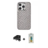 MARSİLYAN™- iPhone 15 Pro Max Kılıf Vadi Özel Seri - Siyah Polymer Nano Ekran Koruyucu + Raze Metal Kamera Lens - GS