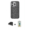 MARSİLYAN™- iPhone 15 Pro Max Kılıf Vadi Özel Seri - Siyah Polymer Nano Ekran Koruyucu + Raze Metal Kamera Lens - GS