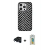 MARSİLYAN™- iPhone 15 Pro Max Kılıf Vadi Özel Seri - Siyah Polymer Nano Ekran Koruyucu + Raze Metal Kamera Lens - LT