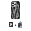 MARSİLYAN™- iPhone 15 Pro Max Kılıf Vadi Özel Seri - Siyah Vanessa Magic Cam + PVD Metal Kamera Lens - GI