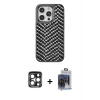 MARSİLYAN™- iPhone 15 Pro Max Kılıf Vadi Özel Seri - Siyah Vanessa Magic Cam + PVD Metal Kamera Lens - LT