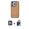 MARSİLYAN™- iPhone 15 Pro Max Kılıf Vadi Özel Seri - Siyah Vanessa Magic Cam + PVD Metal Kamera Lens - SH