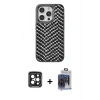 MARSİLYAN™- iPhone 15 Pro Max Kılıf Vadi Özel Seri - Siyah Vanessa Magic Cam + PVD Metal Kamera Lens - SH