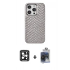 MARSİLYAN™- iPhone 15 Pro Max Kılıf Vadi Özel Seri - Siyah Vanessa Magic Cam + PVD Metal Kamera Lens - SH