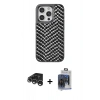 MARSİLYAN™- iPhone 15 Pro Max Kılıf Vadi Özel Seri - Siyah Vanessa Magic Cam + Raze Metal Kamera Lens - GS