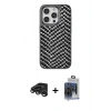 MARSİLYAN™- iPhone 15 Pro Max Kılıf Vadi Özel Seri - Siyah Vanessa Magic Cam + Raze Metal Kamera Lens - TMGI