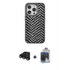 MARSİLYAN™- iPhone 15 Pro Max Kılıf Vadi Özel Seri - Siyah Vanessa Magic Cam + Raze Metal Kamera Lens - SH