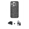 MARSİLYAN™- iPhone 15 Pro Max Kılıf Vadi Özel Seri - Siyah Vanessa Magic Hayalet Cam + Raze Metal Kamera Lens - LT
