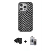 MARSİLYAN™- iPhone 15 Pro Max Kılıf Vadi Özel Seri - Siyah Vanessa Magic Hayalet Cam + Raze Metal Kamera Lens - SH