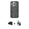MARSİLYAN™- iPhone 15 Pro Max Kılıf Vadi Özel Seri - Siyah Vanessa Magic Hayalet Cam + Raze Metal Kamera Lens - TMGI