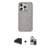 MARSİLYAN™- iPhone 15 Pro Max Kılıf Vadi Özel Seri - Siyah Vanessa Magic Hayalet Cam + Raze Metal Kamera Lens - TMGI