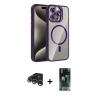 MARSİLYAN™- iPhone 15 Pro Max Kılıf Yadigar Asil Koleksiyonu - Şeffaf 360 Full Body Arka Koruyucu + Raze Metal Kamera Lens - GS