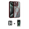 MARSİLYAN™- iPhone 15 Pro Max Kılıf Yadigar Asil Koleksiyonu - Şeffaf 360 Full Body Arka Koruyucu + PVD Metal Kamera Lens - LT