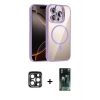 MARSİLYAN™- iPhone 15 Pro Max Kılıf Yadigar Asil Koleksiyonu - Şeffaf 360 Full Body Arka Koruyucu + PVD Metal Kamera Lens - LT
