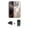 MARSİLYAN™- iPhone 15 Pro Max Kılıf Yadigar Asil Koleksiyonu - Şeffaf 360 Full Body Arka Koruyucu + Raze Metal Kamera Lens - LT