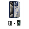 MARSİLYAN™- iPhone 15 Pro Max Kılıf Yadigar Asil Koleksiyonu - Şeffaf 360 Full Body Arka Koruyucu + PVD Metal Kamera Lens - LT