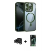 MARSİLYAN™- iPhone 15 Pro Max Kılıf Yadigar Asil Koleksiyonu - Şeffaf 360 Full Body Arka Koruyucu + Raze Metal Kamera Lens - TMGI