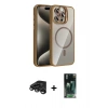 MARSİLYAN™- iPhone 15 Pro Max Kılıf Yadigar Asil Koleksiyonu - Şeffaf 360 Full Body Arka Koruyucu + Raze Metal Kamera Lens - TMGI