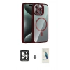 MARSİLYAN™- iPhone 15 Pro Max Kılıf Yadigar Asil Koleksiyonu - Şeffaf Pasifik Cam Ekran Koruyucu + PVD Metal Kamera Lens - GI