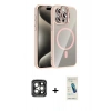 MARSİLYAN™- iPhone 15 Pro Max Kılıf Yadigar Asil Koleksiyonu - Şeffaf Pasifik Cam Ekran Koruyucu + PVD Metal Kamera Lens - GI