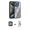 MARSİLYAN™- iPhone 15 Pro Max Kılıf Yadigar Asil Koleksiyonu - Şeffaf Pasifik Cam Ekran Koruyucu + PVD Metal Kamera Lens - GI