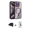 MARSİLYAN™- iPhone 15 Pro Max Kılıf Yadigar Asil Koleksiyonu - Şeffaf Pasifik Cam Ekran Koruyucu + Raze Metal Kamera Lens - LT