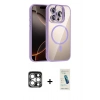 MARSİLYAN™- iPhone 15 Pro Max Kılıf Yadigar Asil Koleksiyonu - Şeffaf Pasifik Cam Ekran Koruyucu + PVD Metal Kamera Lens - GS