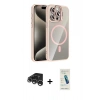 MARSİLYAN™- iPhone 15 Pro Max Kılıf Yadigar Asil Koleksiyonu - Şeffaf Pasifik Cam Ekran Koruyucu + Raze Metal Kamera Lens - GS