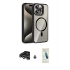 MARSİLYAN™- iPhone 15 Pro Max Kılıf Yadigar Asil Koleksiyonu - Şeffaf Pasifik Cam Ekran Koruyucu + Raze Metal Kamera Lens - GS