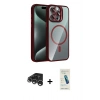 MARSİLYAN™- iPhone 15 Pro Max Kılıf Yadigar Asil Koleksiyonu - Şeffaf Pasifik Cam Ekran Koruyucu + Raze Metal Kamera Lens - GS