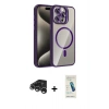 MARSİLYAN™- iPhone 15 Pro Max Kılıf Yadigar Asil Koleksiyonu - Şeffaf Pasifik Cam Ekran Koruyucu + Raze Metal Kamera Lens - GS