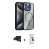 MARSİLYAN™- iPhone 15 Pro Max Kılıf Yadigar Asil Koleksiyonu - Şeffaf Pasifik Cam Ekran Koruyucu + Raze Metal Kamera Lens - GS