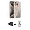 MARSİLYAN™- iPhone 15 Pro Max Kılıf Yadigar Asil Koleksiyonu - Şeffaf Pasifik Cam Ekran Koruyucu + Raze Metal Kamera Lens - SH