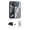 MARSİLYAN™- iPhone 15 Pro Max Kılıf Yadigar Asil Koleksiyonu - Şeffaf Pasifik Cam Ekran Koruyucu + Raze Metal Kamera Lens - SH