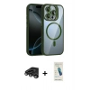 MARSİLYAN™- iPhone 15 Pro Max Kılıf Yadigar Asil Koleksiyonu - Şeffaf Pasifik Cam Ekran Koruyucu + Raze Metal Kamera Lens - TMGI
