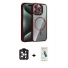 MARSİLYAN™- iPhone 15 Pro Max Kılıf Yadigar Asil Koleksiyonu - Şeffaf Pasifik Cam Ekran Koruyucu + PVD Metal Kamera Lens - TU