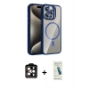MARSİLYAN™- iPhone 15 Pro Max Kılıf Yadigar Asil Koleksiyonu - Şeffaf Pasifik Cam Ekran Koruyucu + PVD Metal Kamera Lens - TU