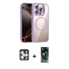 MARSİLYAN™- iPhone 15 Pro Max Kılıf Yadigar Asil Koleksiyonu - Siyah 360 Mat Full Body Arka Koruyucu + PVD Metal Kamera Lens - GS