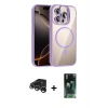 MARSİLYAN™- iPhone 15 Pro Max Kılıf Yadigar Asil Koleksiyonu - Siyah 360 Mat Full Body Arka Koruyucu + Raze Metal Kamera Lens - GS