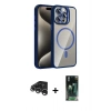 MARSİLYAN™- iPhone 15 Pro Max Kılıf Yadigar Asil Koleksiyonu - Siyah 360 Mat Full Body Arka Koruyucu + Raze Metal Kamera Lens - GS