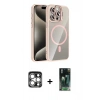 MARSİLYAN™- iPhone 15 Pro Max Kılıf Yadigar Asil Koleksiyonu - Siyah 360 Mat Full Body Arka Koruyucu + PVD Metal Kamera Lens - GS